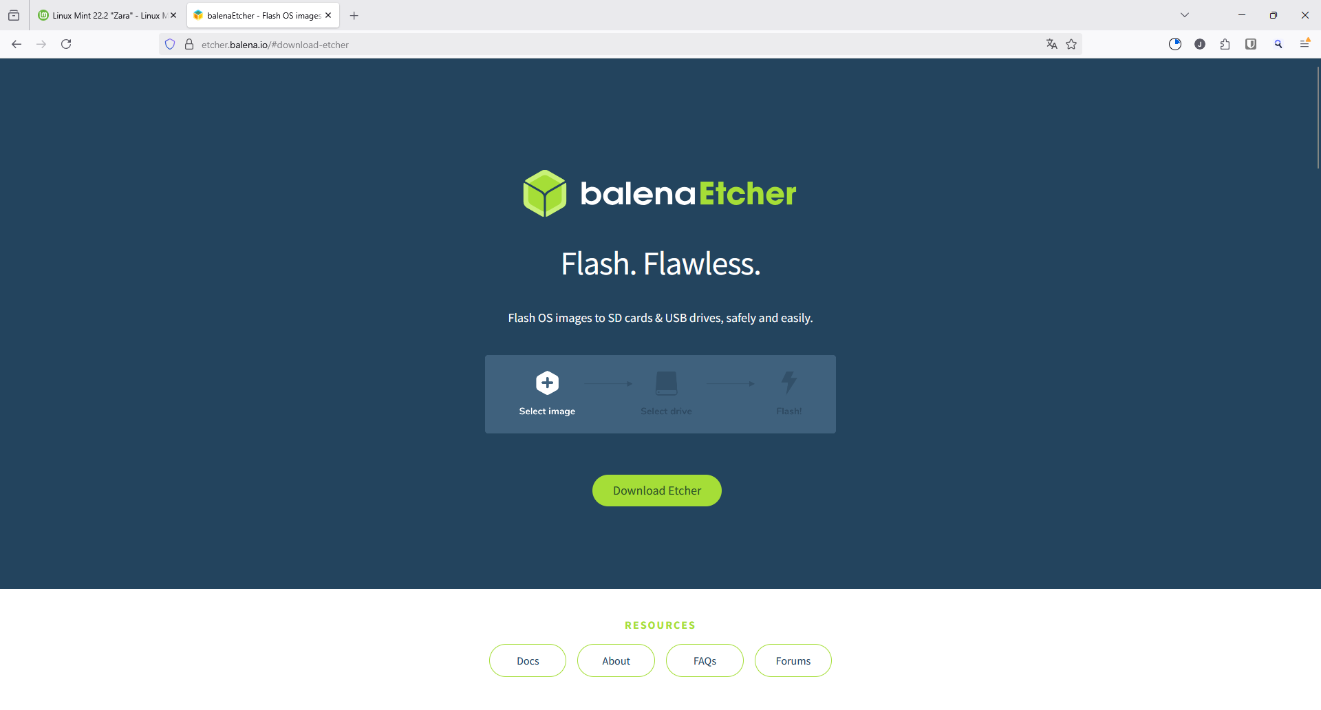 web balena etcher